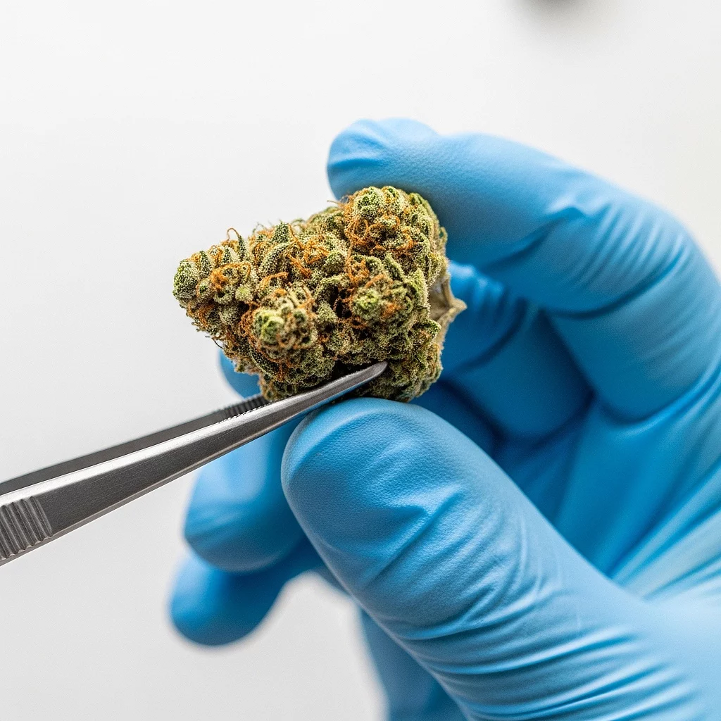 Pharmazeutische Prüfung einer Cannabisblüte